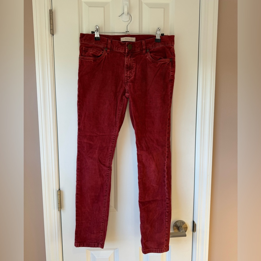 Les Folles De Joie Bordeaux Corduroy Jeans
